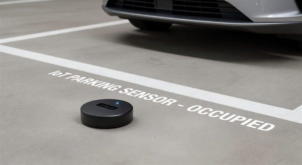 Wireless parking occupancy sensor in parking space