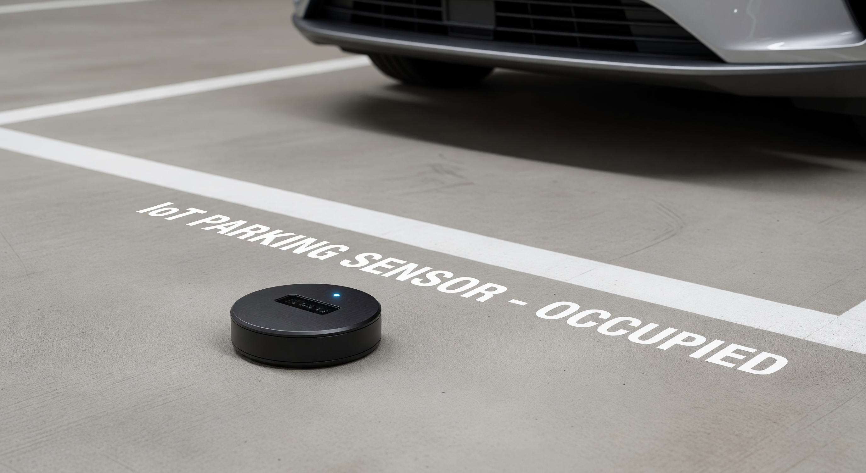 Wireless parking occupancy sensor in parking space