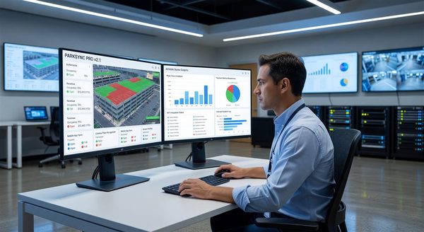 Software dashboard showing parking system integrations and data connections